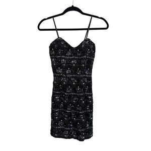 Shail K. Mini Dress Size 6 Black Party Cocktail Eveningwear Elegant Glam Sequin